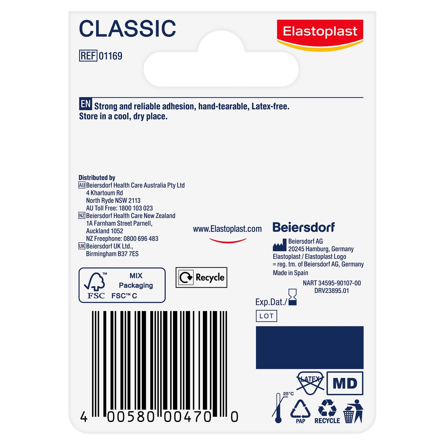 Elastoplast 1169 Classic Tape 2.5cm x 5m - Cutprice Online