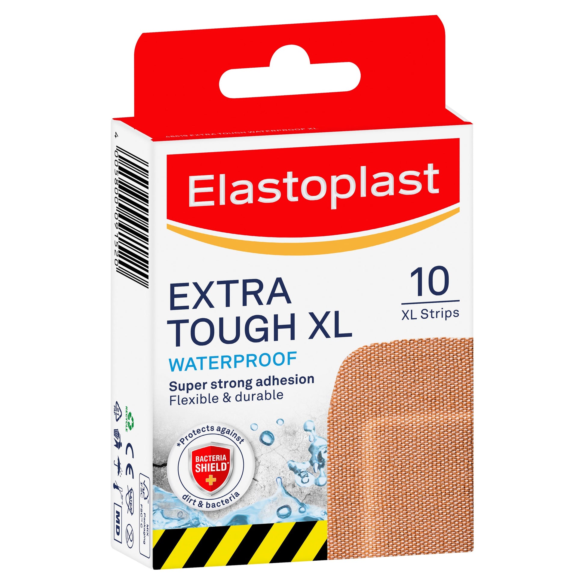 Elastoplast Heavy Fabric Waterproof Plasters XL 10 Strips - Cutprice Online
