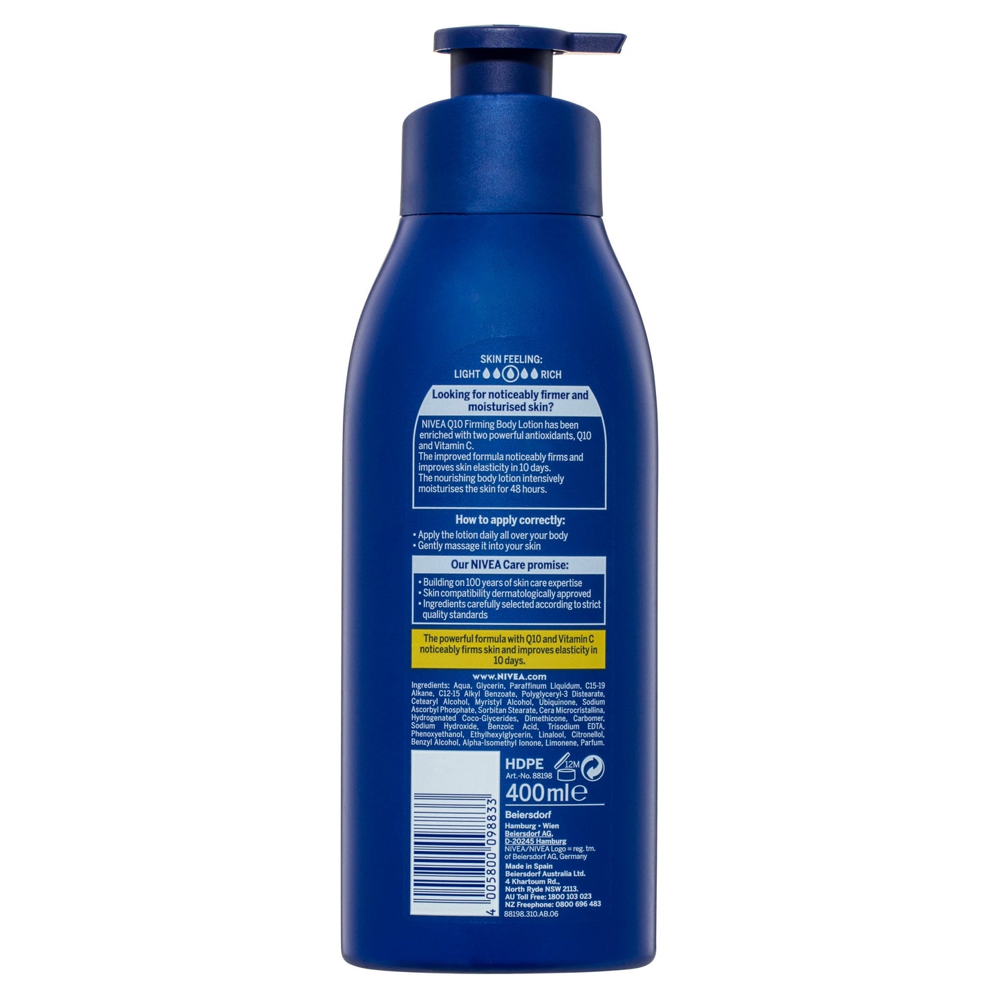 Nivea Body Rich Firming Q10 Plus Vitamin C Body Lotion 400ml - Cutprice Online