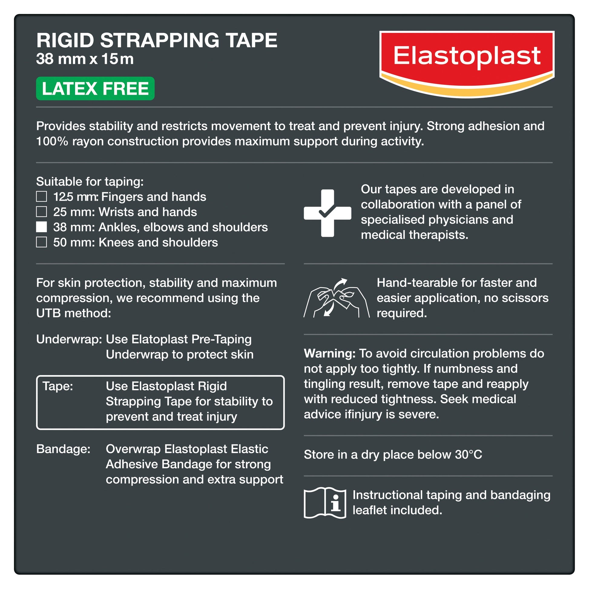 Elastoplast Sport Rigid Strapping Tape 38mm x 15m - Cutprice Online