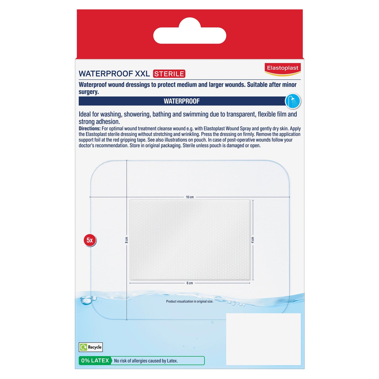 Elastoplast Waterproof XXL 8x10cm 5 Dressings - Cutprice Online