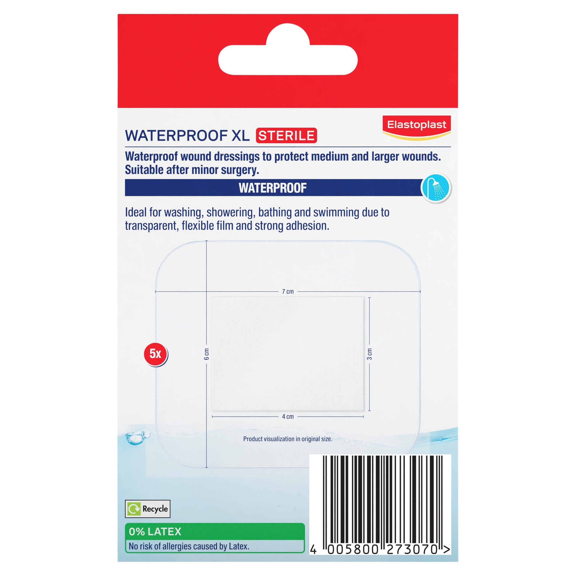 ELASTOPLAST AQUA PROTECT XL 6X7 CM DRESS 5PK - Cutprice Online