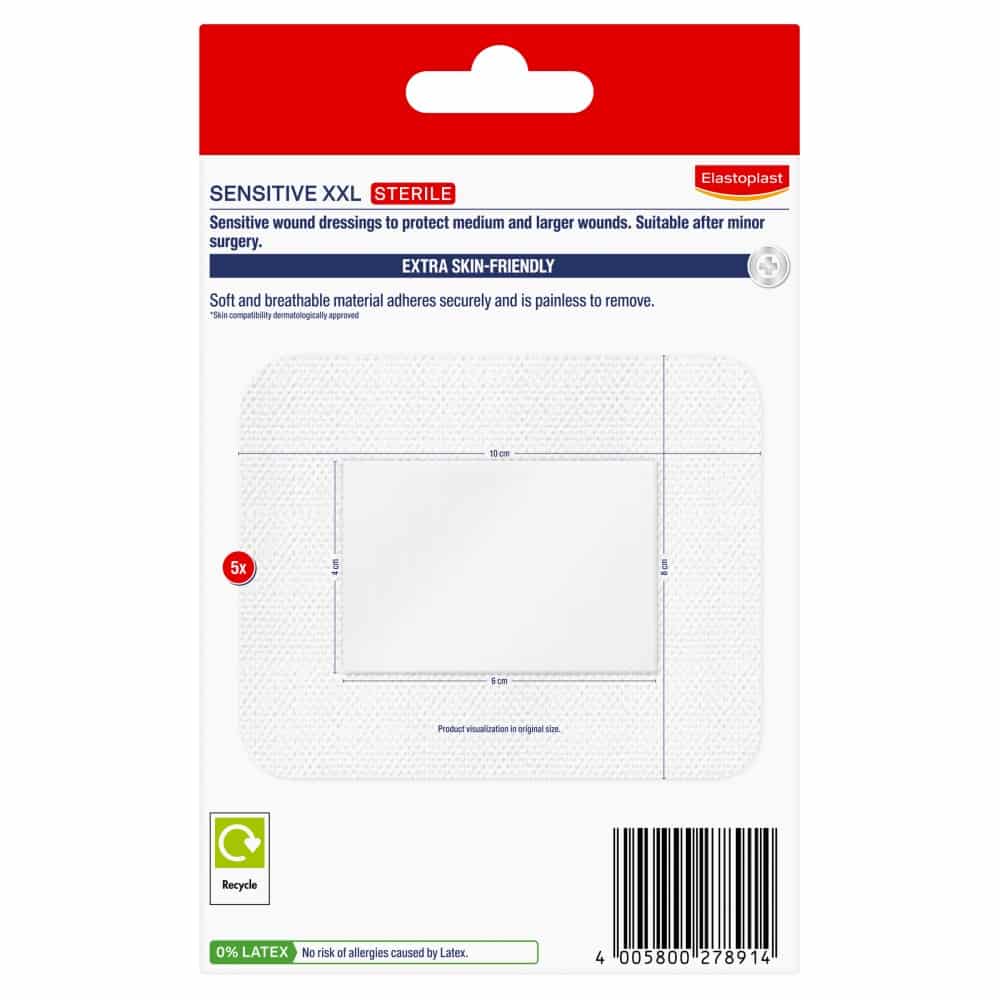 Elastoplast Sensitive Dressing XXL 8x10cm 5 Dressings - Cutprice Online