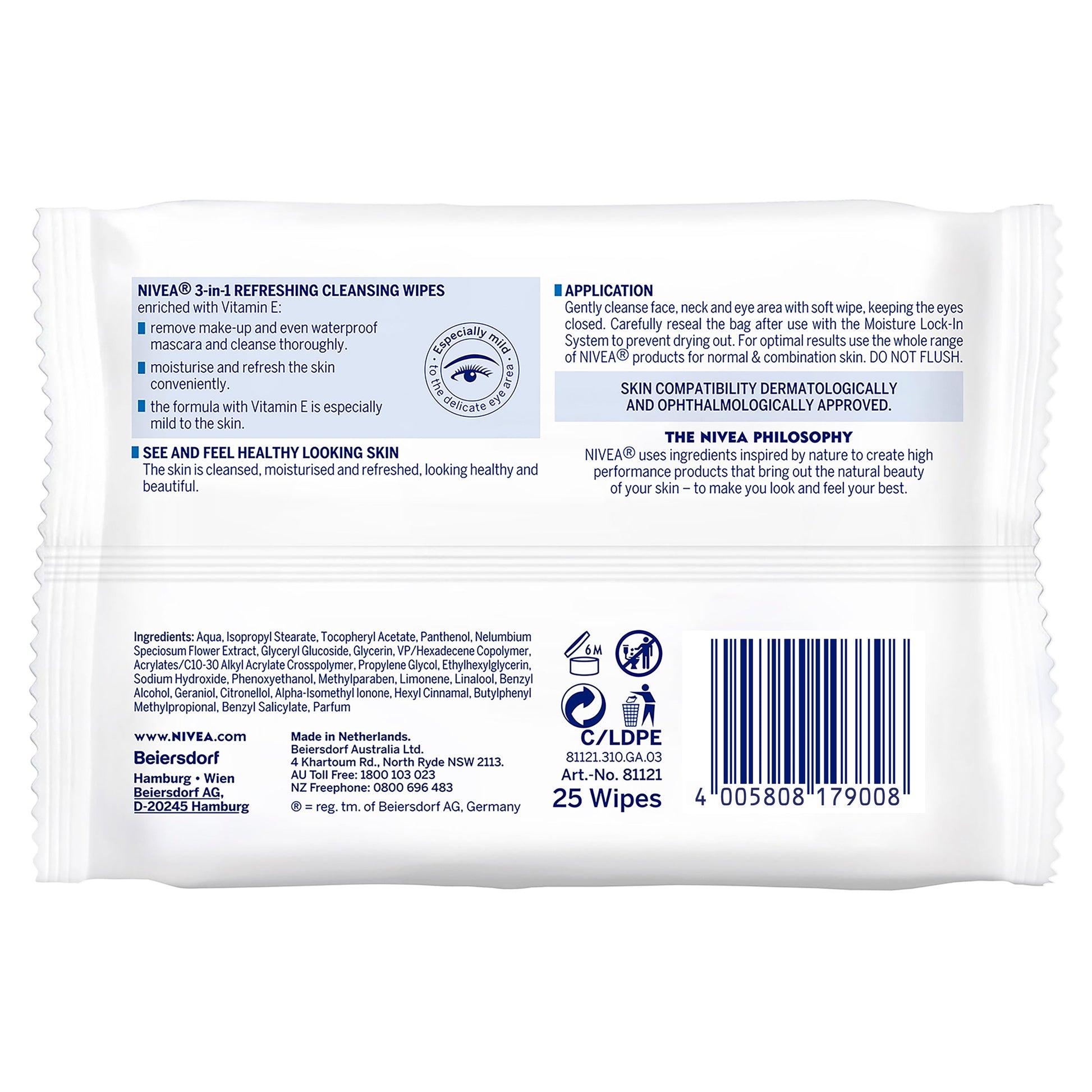 Nivea Visage Daily Essentials Refreshing Facial Cleansing Wipes 25 - Cutprice Online