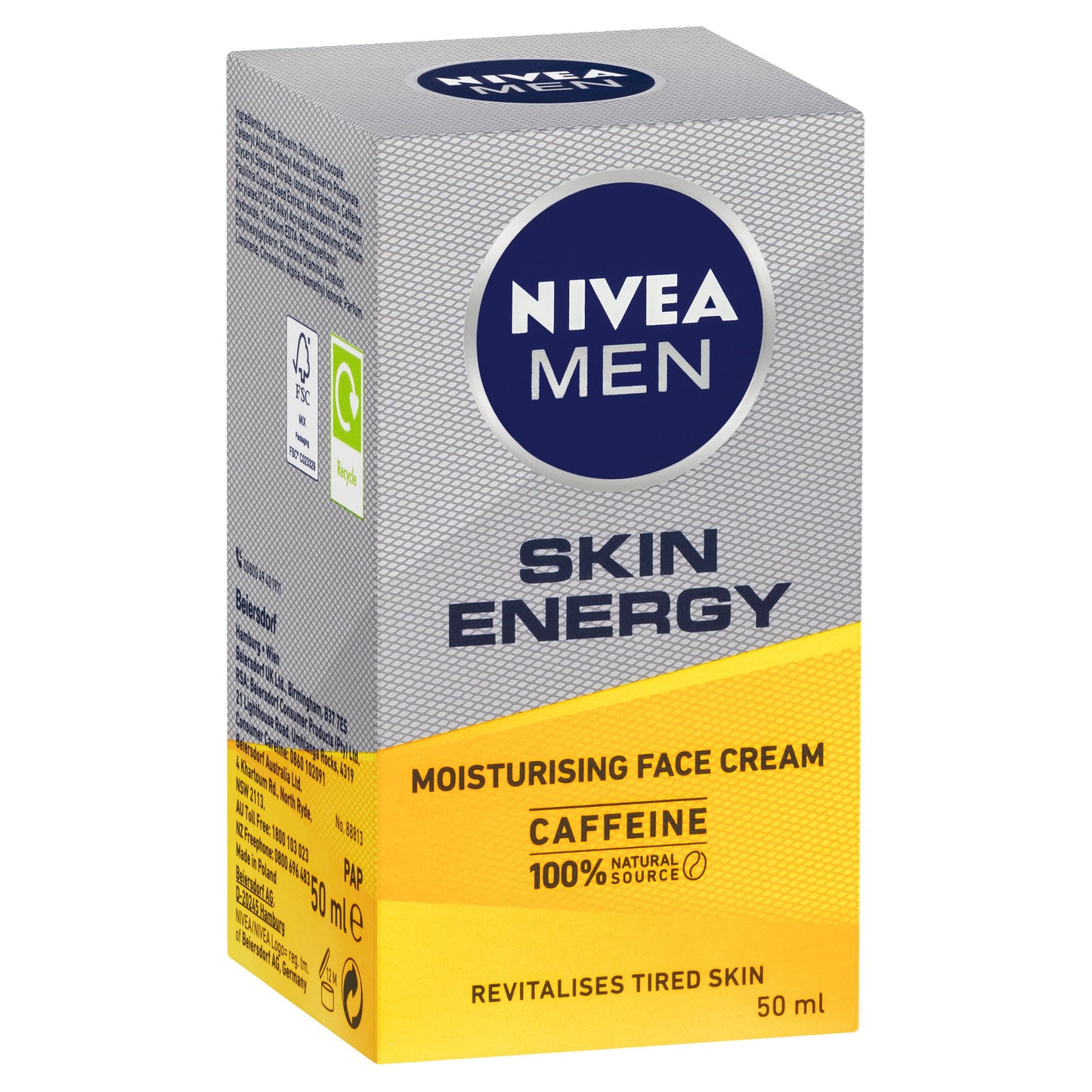 Nivea Men Active Energy Face Cream Moisturiser 50ml - Cutprice Online