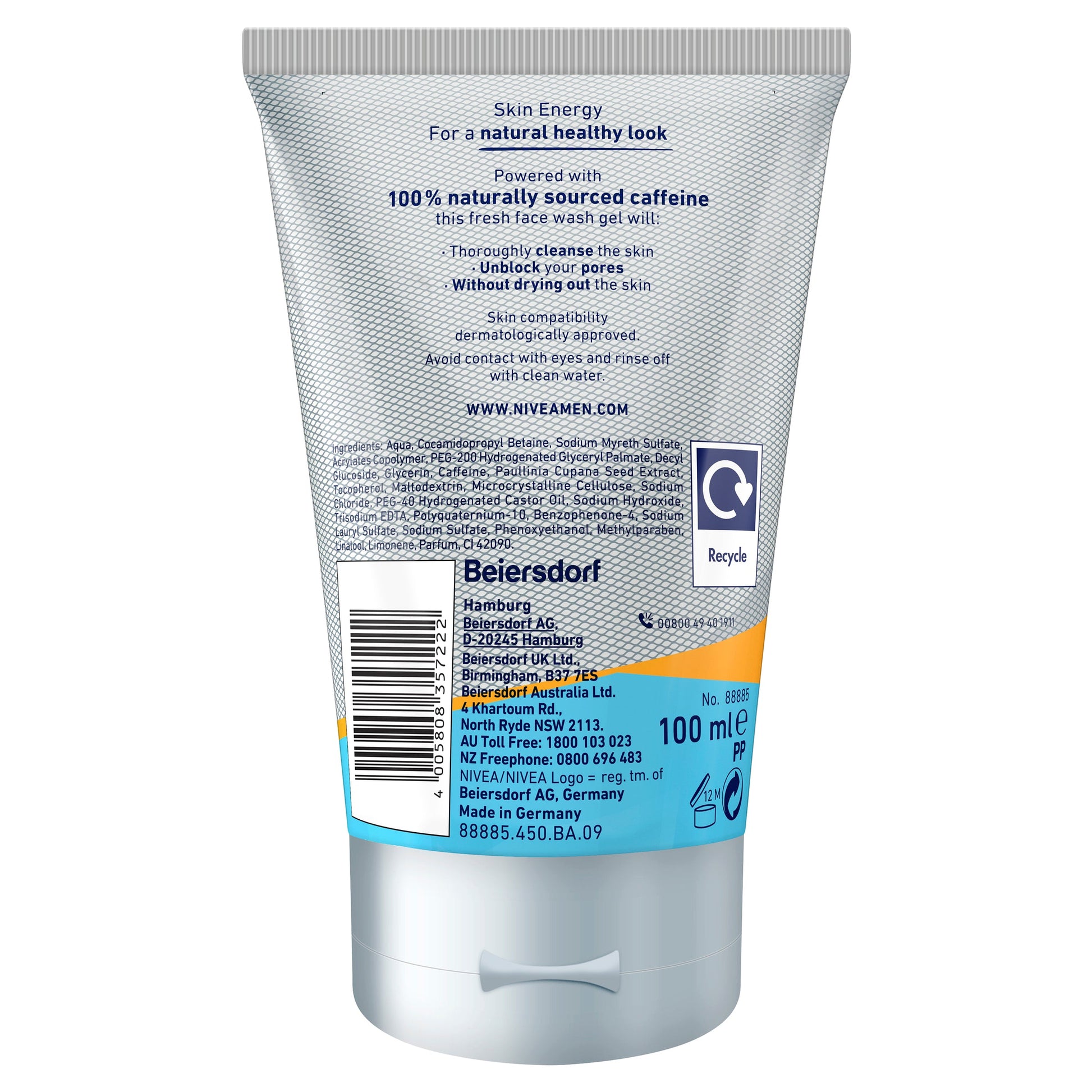 NIVEA MEN Skin Energy Face Wash Gel 100mL - Cutprice Online
