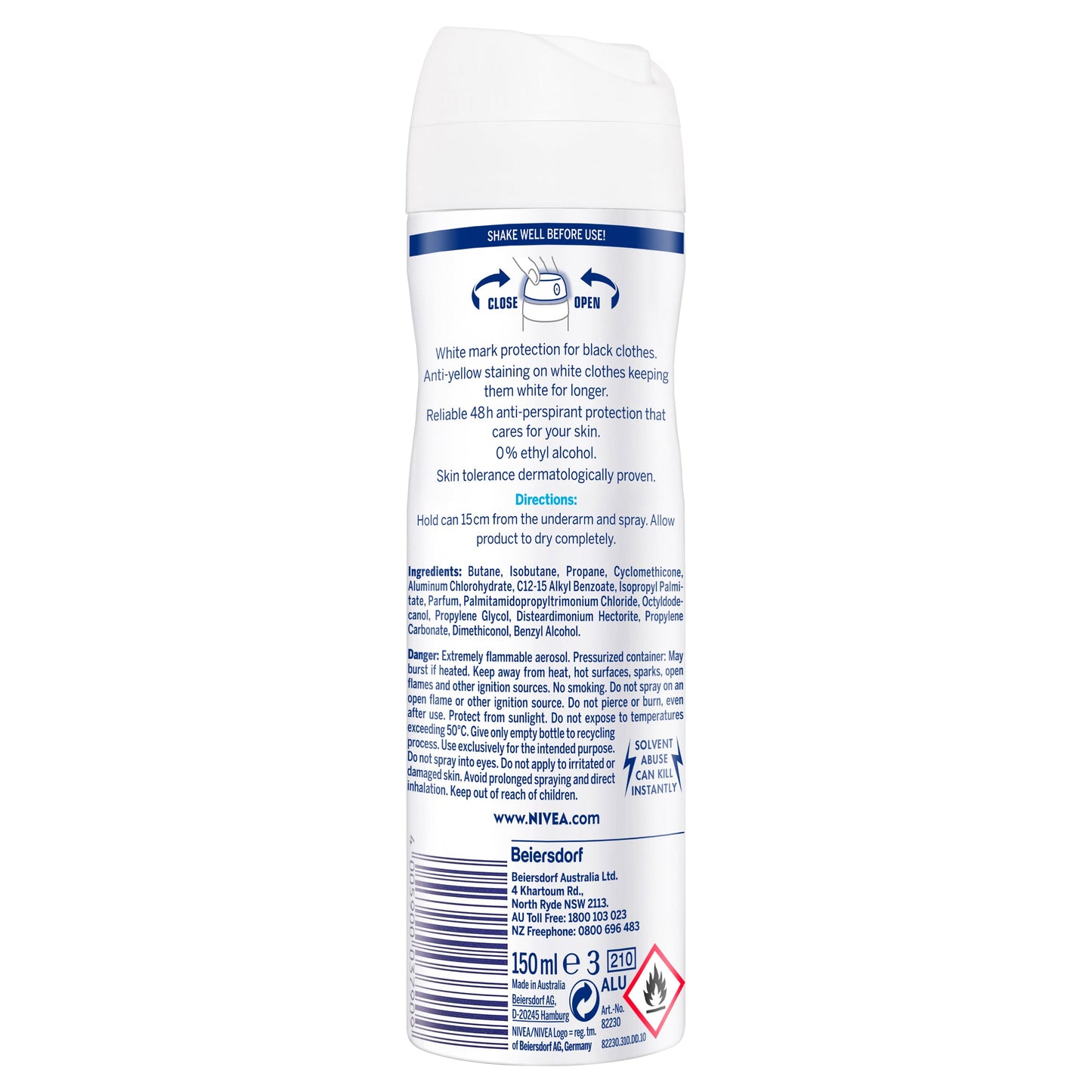 Nivea Deodorant for Women Black and White Invisible Pure 150ml - Cutprice Online