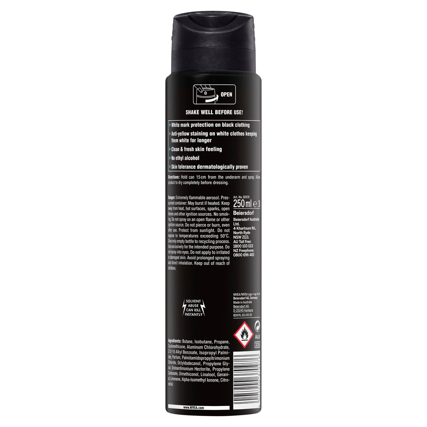 Nivea for Men Deodorant Black & White Fresh Spray 250ml - Cutprice Online