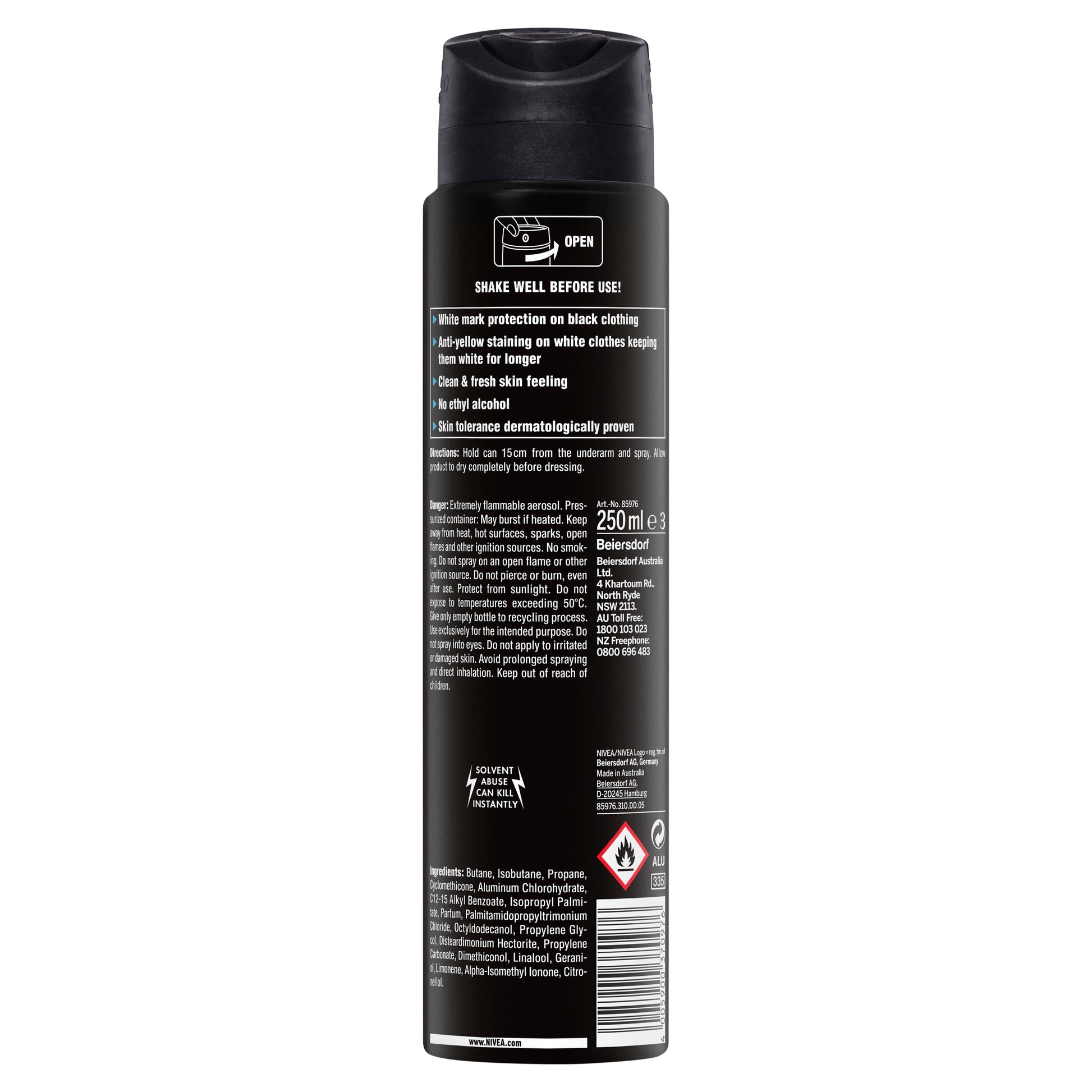 Nivea for Men Deodorant Black & White Fresh Spray 250ml - Cutprice Online