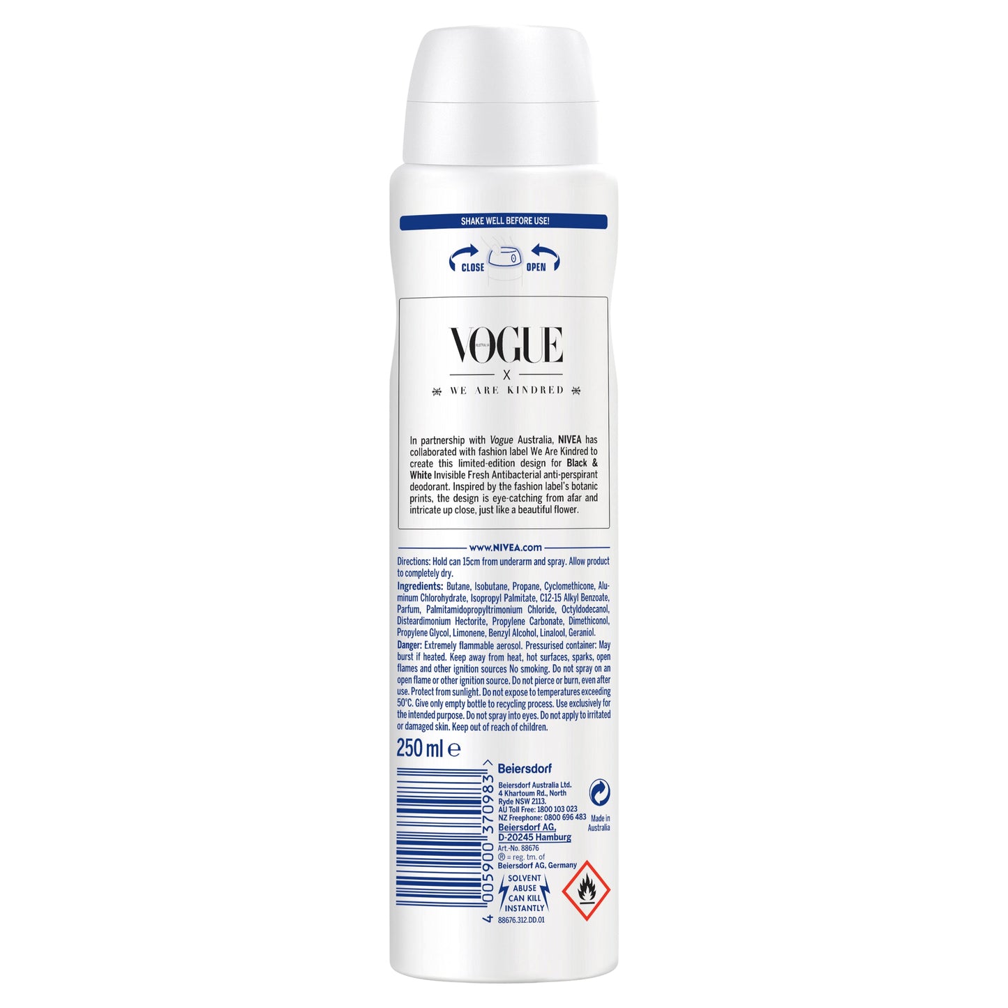 Nivea for Womens Deodorant Black & White Fresh Spray 250ml - Cutprice Online