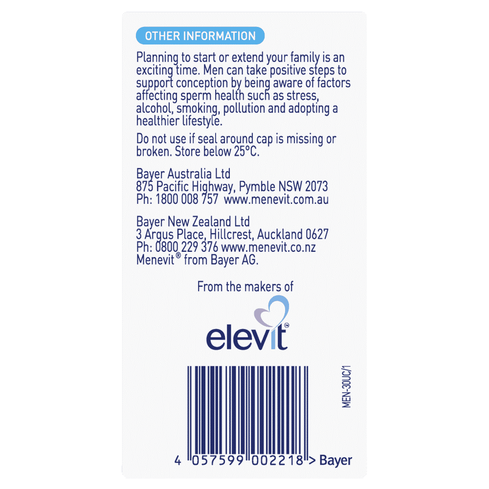 Menevit Pre-Conception Sperm Health Capsules 90 - Cutprice Online