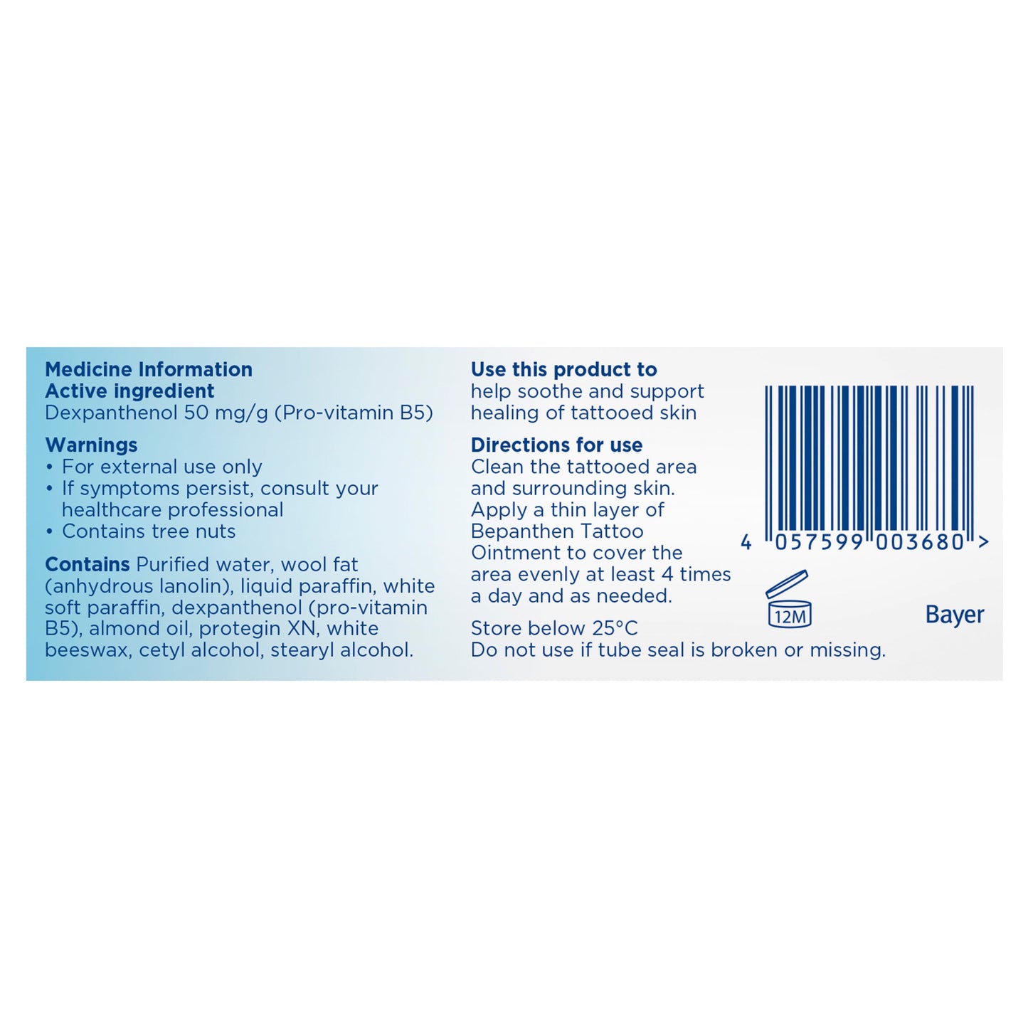 Bepanthen Tattoo Aftercare and Protection Ointment 50g - Cutprice Online