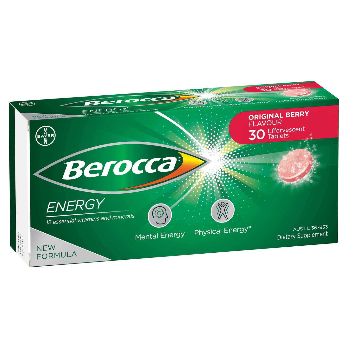 Berocca Energy Vitamin B & C Original Berry Flavour Effervescent Tablets 30 Pack - Cutprice Online