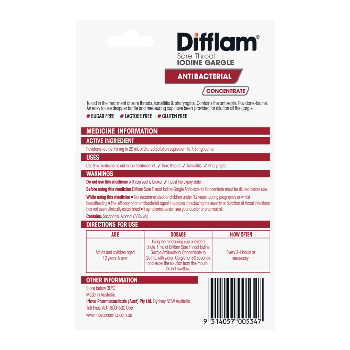Difflam Gargle Iodine 15ml