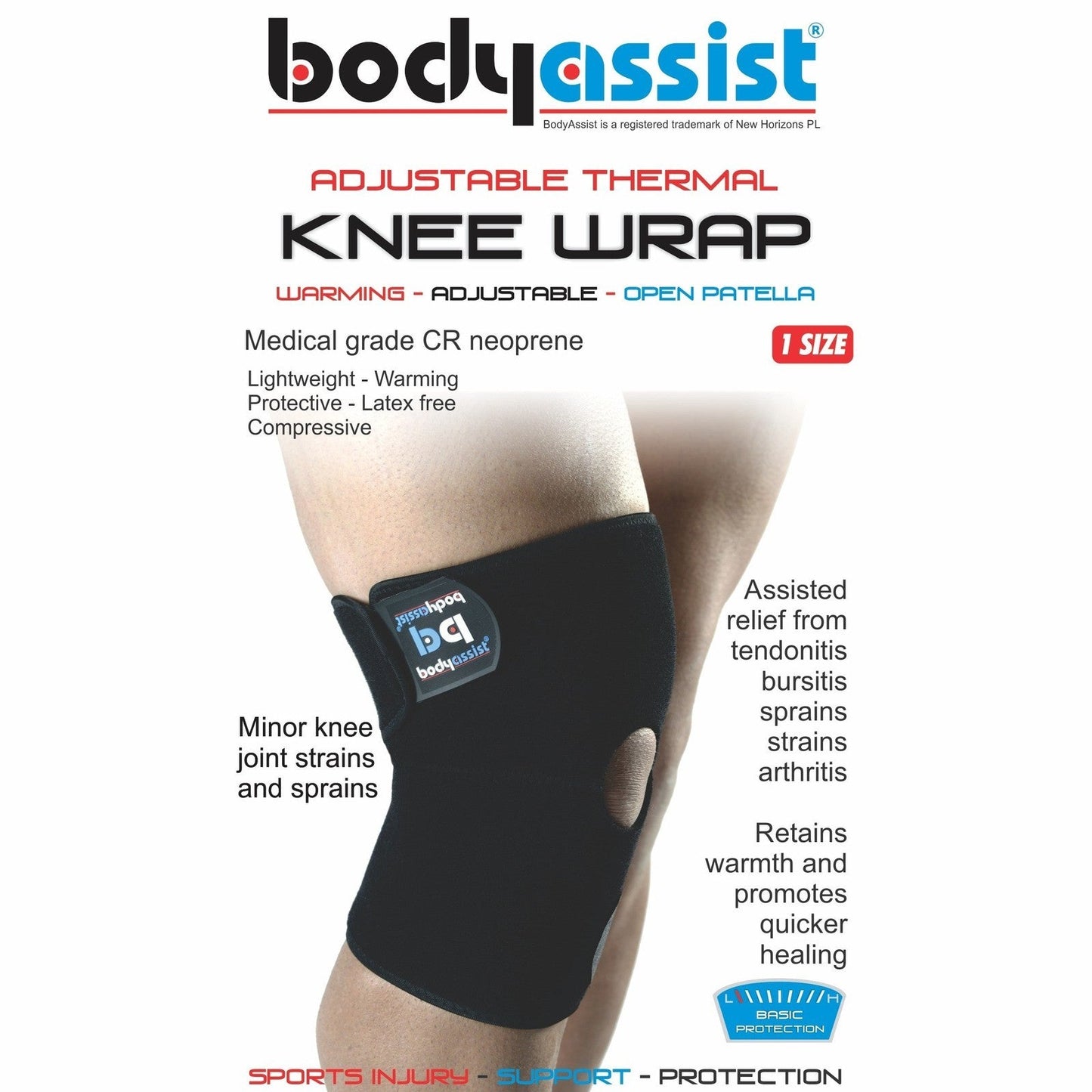 Body Assist Thermal Knee Wrap With Open Patella - Cutprice Online