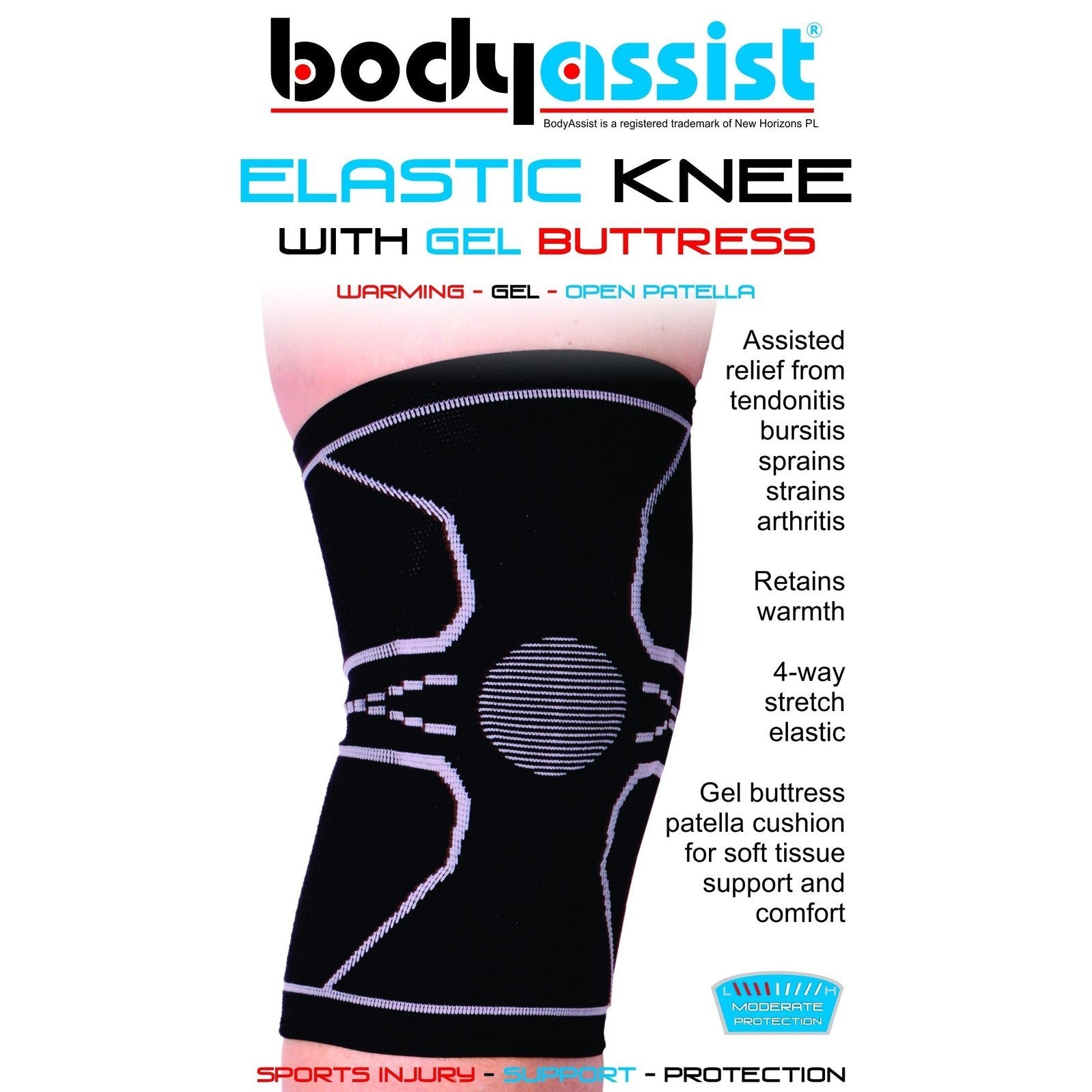 Body Assist Elastic Knee With Gel Buttress - Cutprice Online
