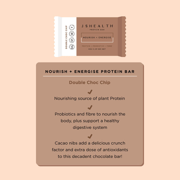 JSHEALTH Double Choc Chip Protein Bar 45g 12PK