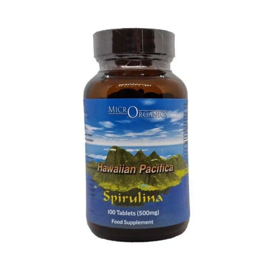 GREEN NUTRITIONALS Hawaiian Pacifica Spirulina Tablets (500mg) 100 GREEN NUTRITIONALS