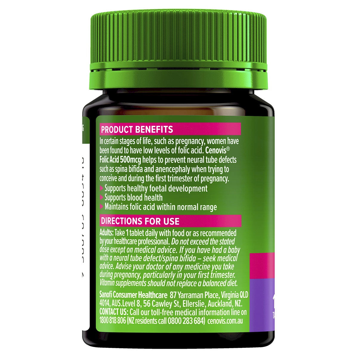 Cenovis Folic Acid 500mcg 150 Tablets - Cutprice Online