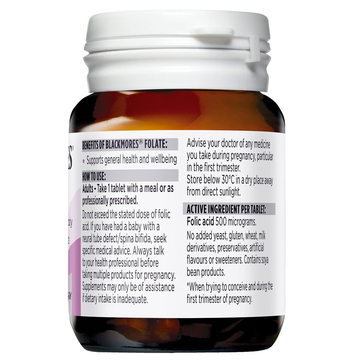 Blackmores Folate 500mcg 90 Tablets - Cutprice Online