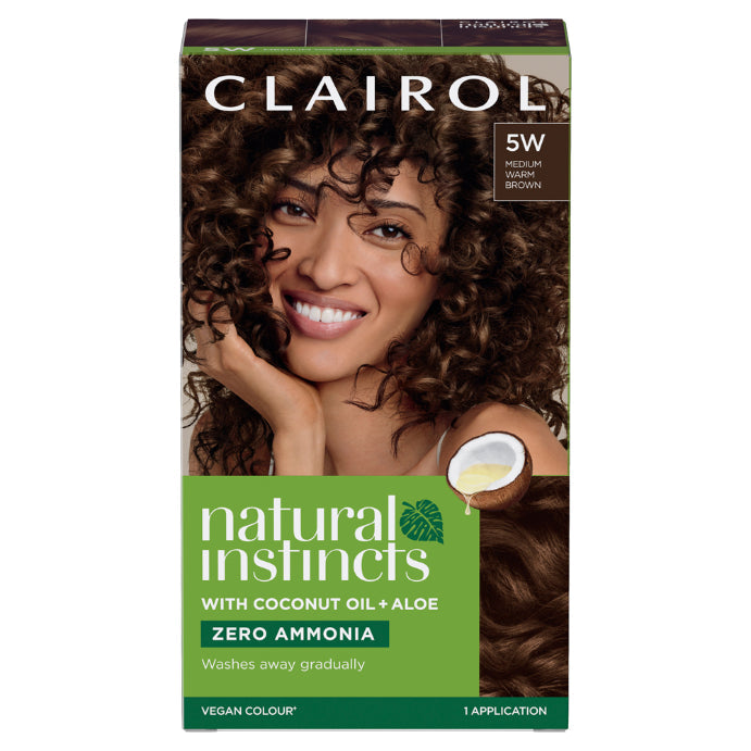 Clairol Natural Instincts Semi-Permanent Hair Color, 5w Medium Warm Brown - Cutprice Online