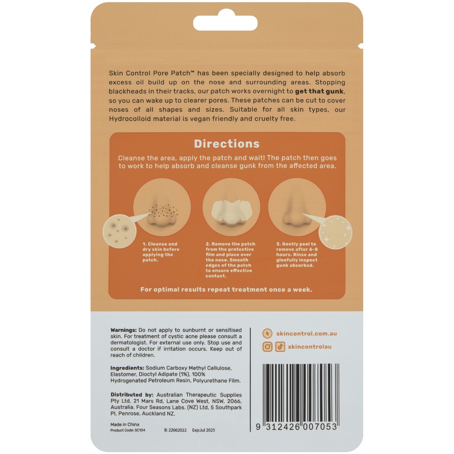 Skin Control Pore Patch FOR NOSE 6 Pack - Cutprice Online
