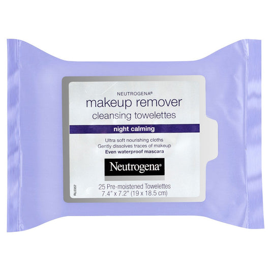 Neutrogena Makeup Remover Cleansing Towelettes Night Calming 25 Pre-Moistened Towelettes - Cutprice Online