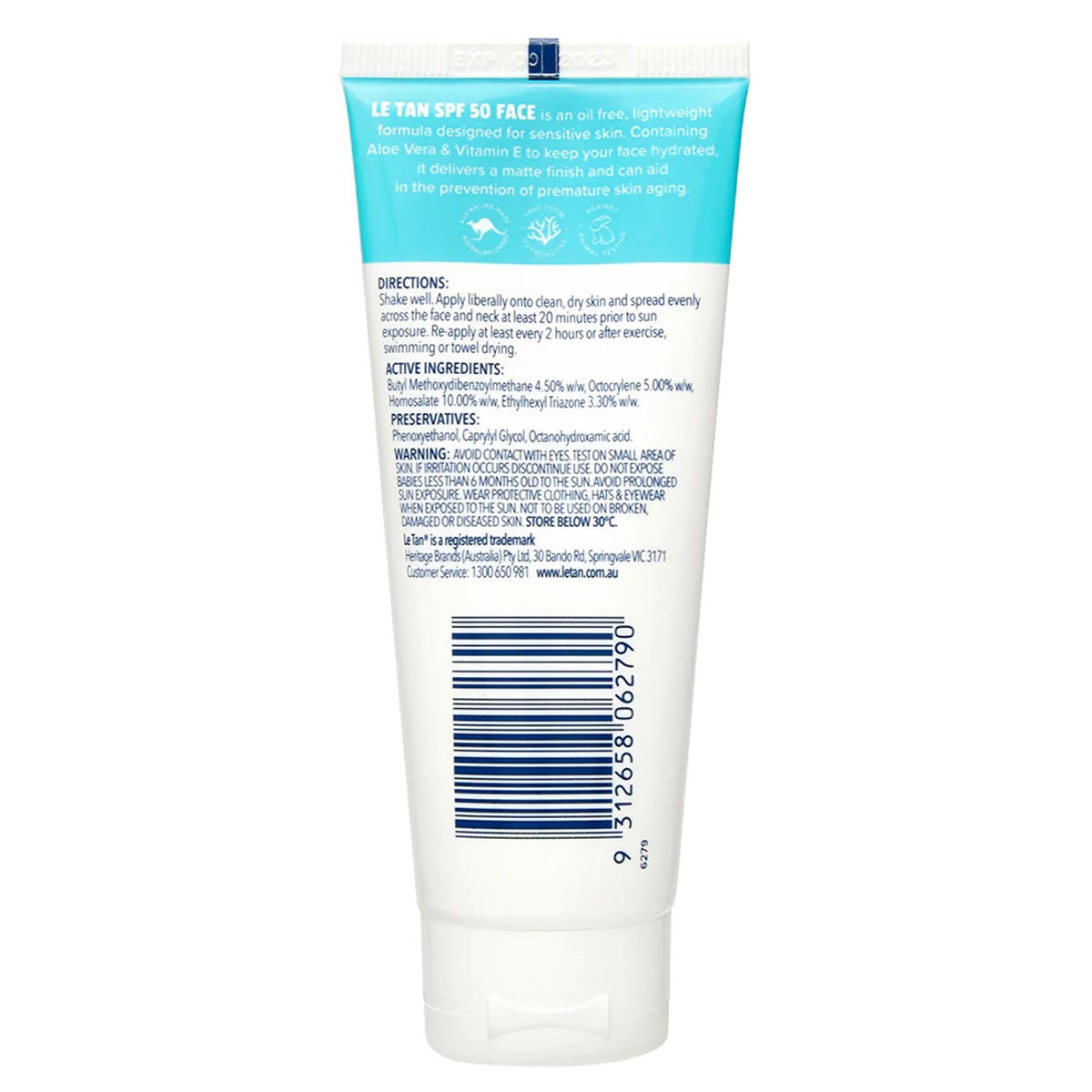 Le Tan SPF 50 Face Sensitive Sunscreen Lotion 70ml - Cutprice Online