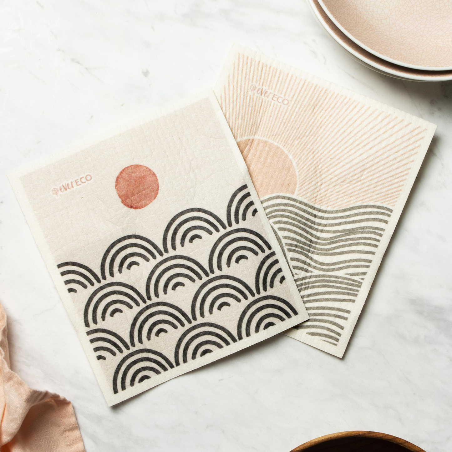 EVER ECO Eco Sponge Cloths Salty Sunrise 2pk - Cutprice Online