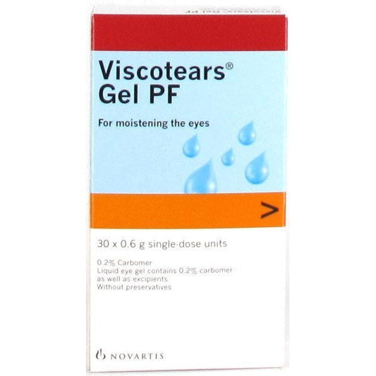 Viscotears Gel PF Eye Drops 0.6g X 30 Single Vials - Cutprice Online