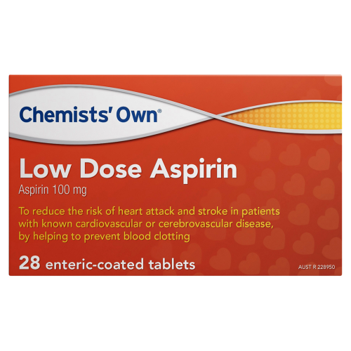 Chemists' Own Cardio Aspirin 100Mg EC 28 Tablets