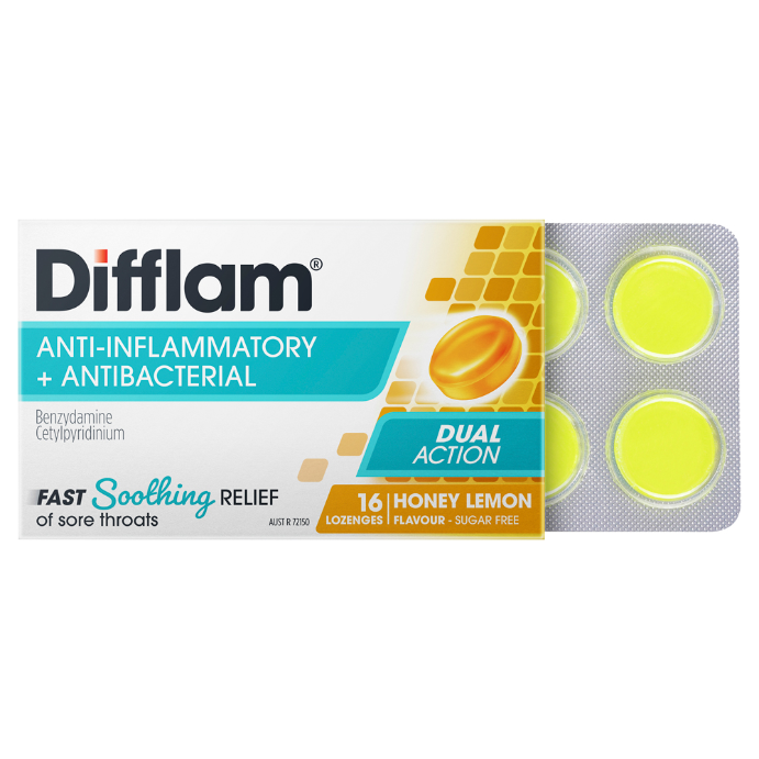Difflam Honey Lemon Sugar Free 16 Lozenges