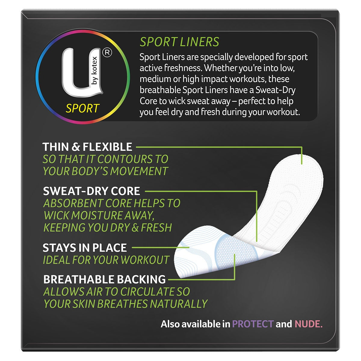 U by Kotex Sport Liners 30 Pack - Cutprice Online