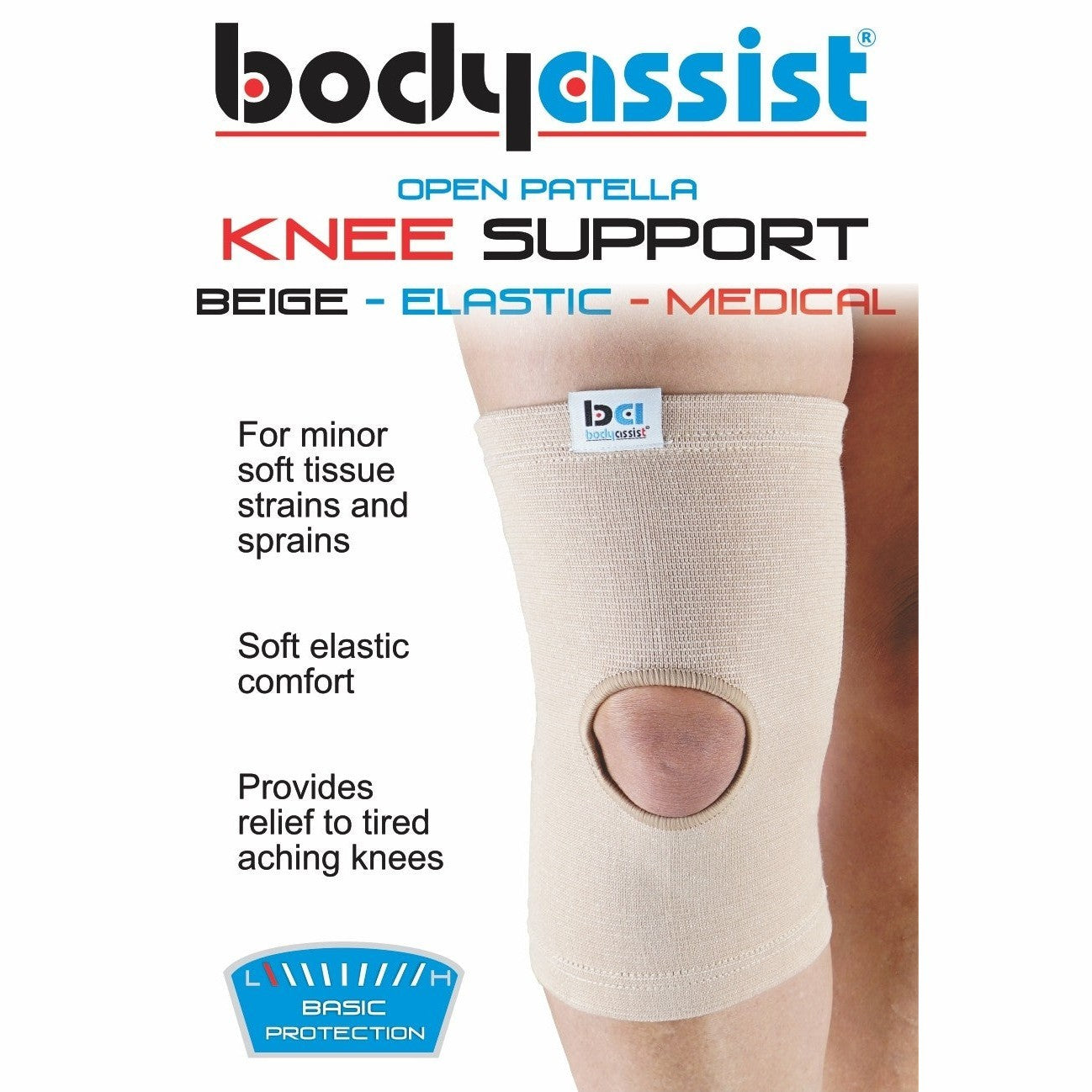Body Assist Sports Elastic Slip-on Knee Support Open Patella - Cutprice Online