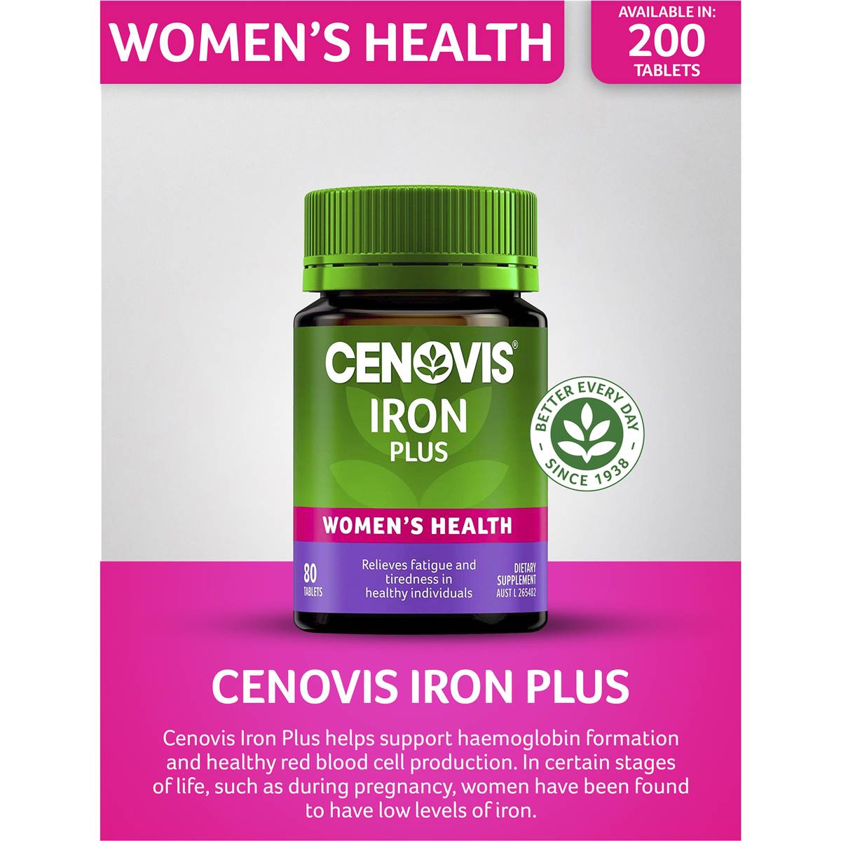 Cenovis Iron Plus 80 Tablets - Cutprice Online