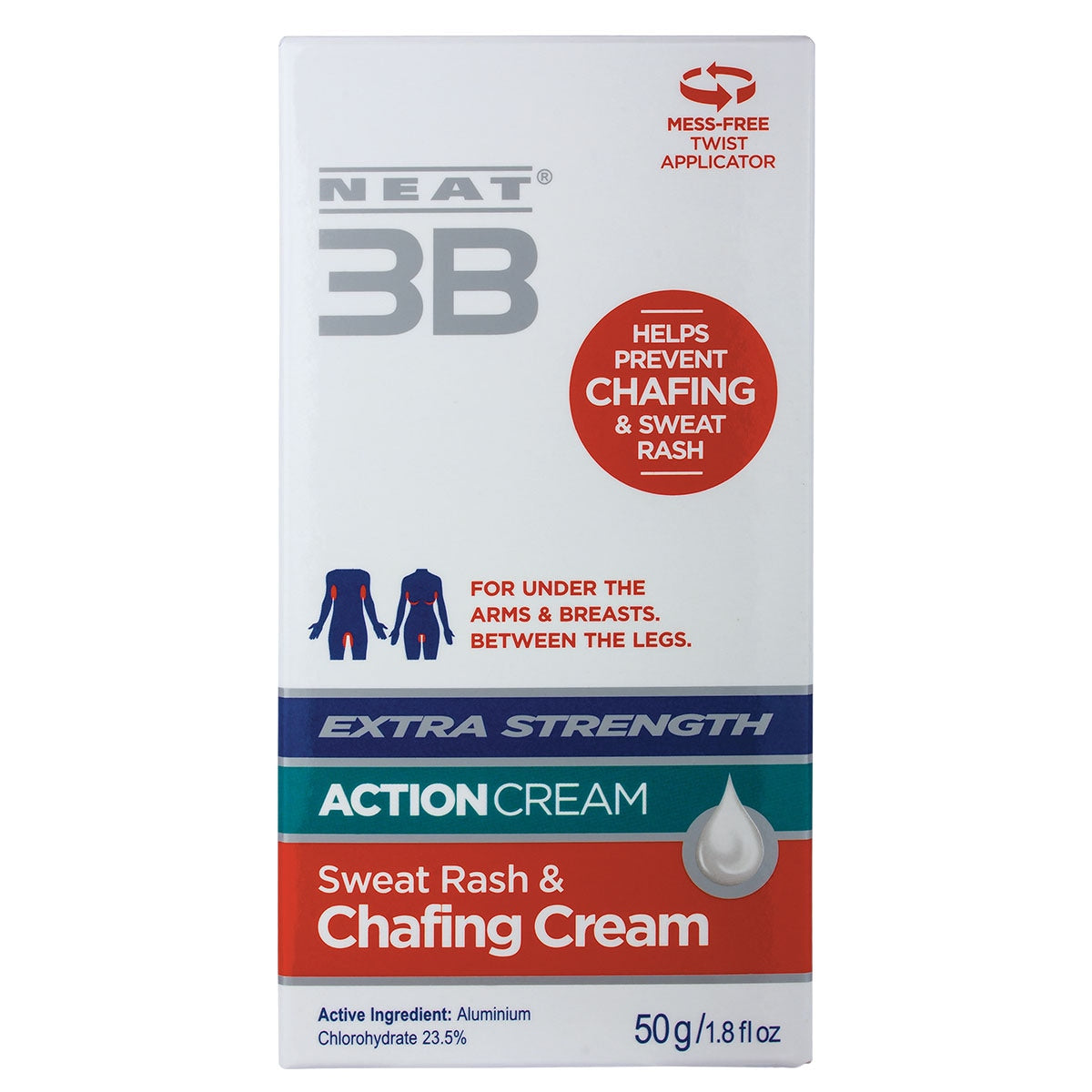 Neat 3B Action Cream Extra Strength Chaffing & Sweat Rash 50g - Cutprice Online