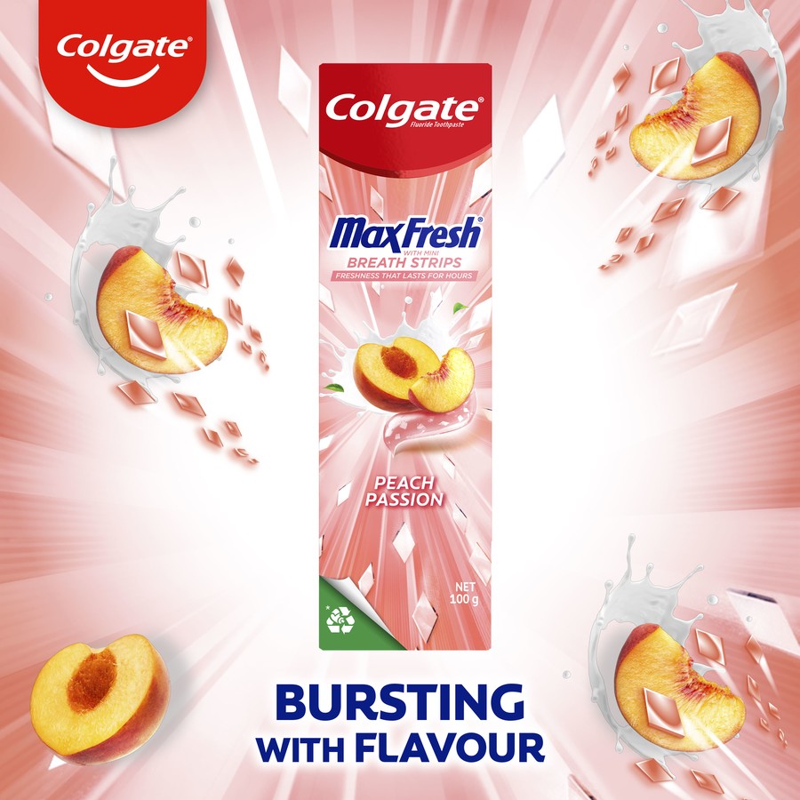 Colgate Max Fresh Toothpaste Peach Passion With Mini Breath Strips 100g