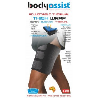 Bodyassist One Size Thermal Thigh Wrap (Black) - Cutprice Online