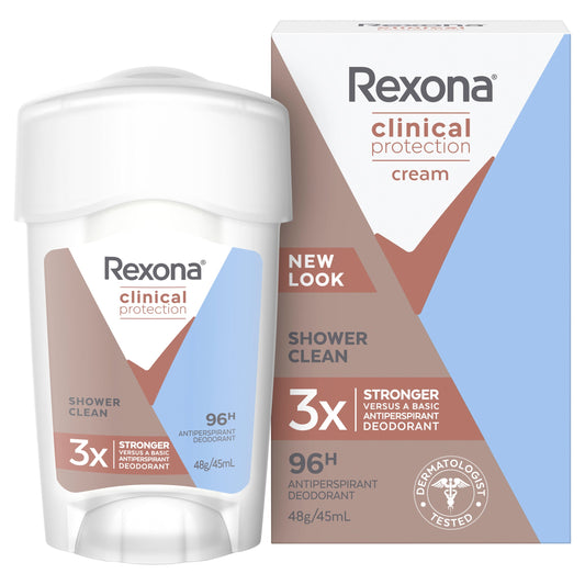 Rexona for Women Clinical Protection Antiperspirant Deodorant Shower Clean 45ml - Cutprice Online