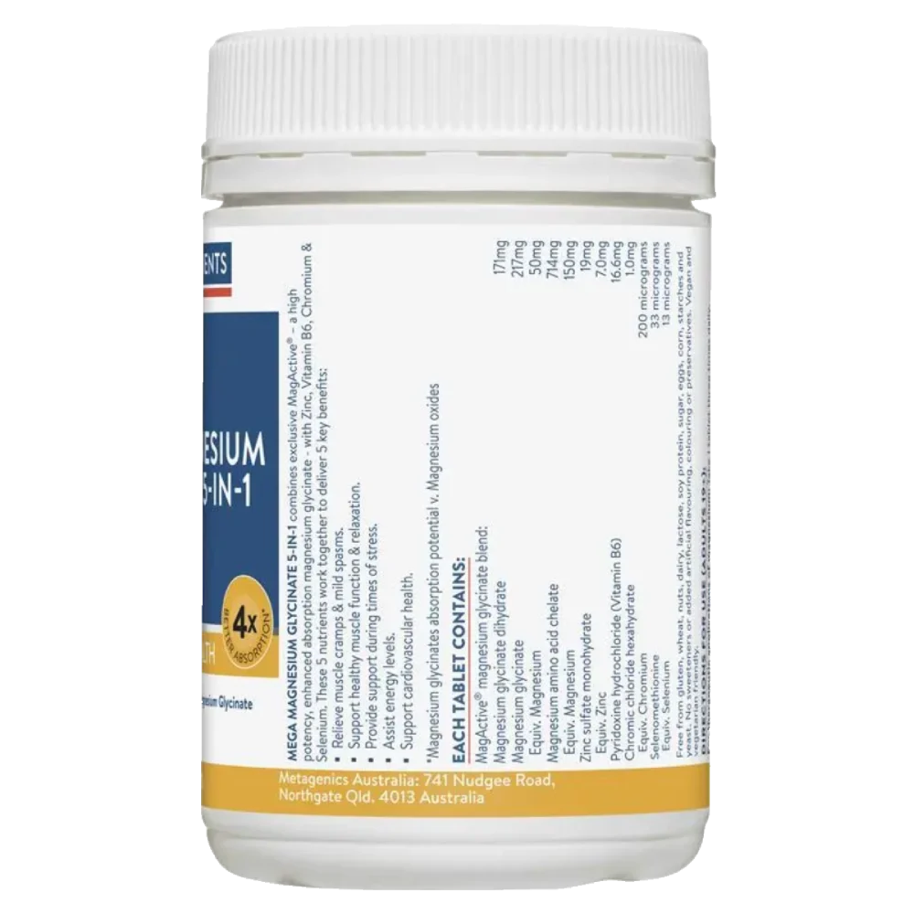 Ethical Nutrients Mega Magnesium Glycinate 5-in-1 120 Tablets