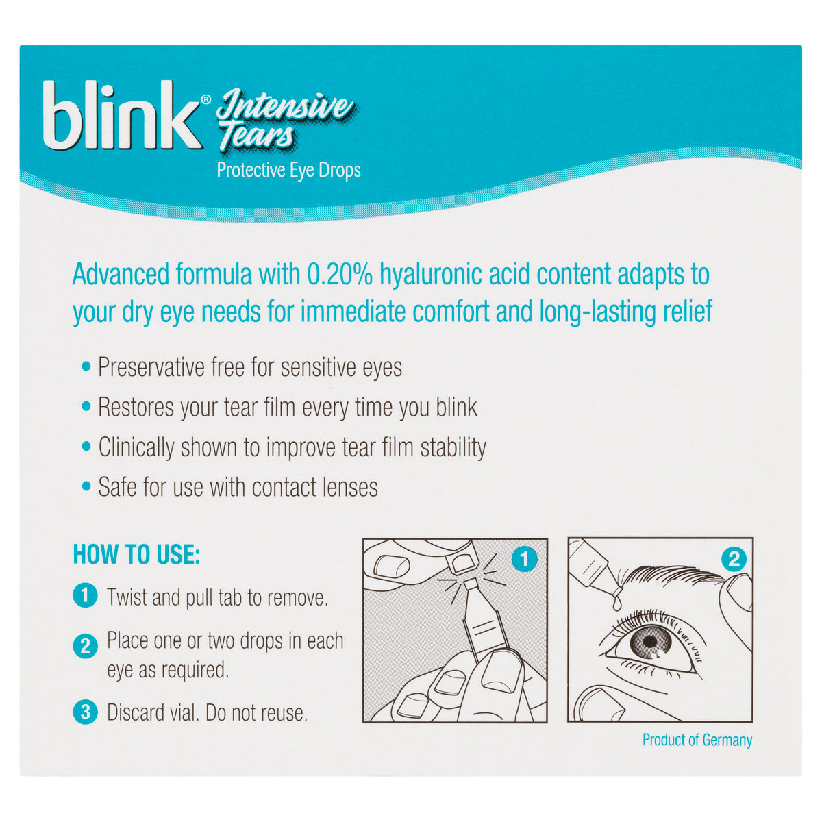 Blink Intensive Tears 0.25% 20 Vial - Cutprice Online
