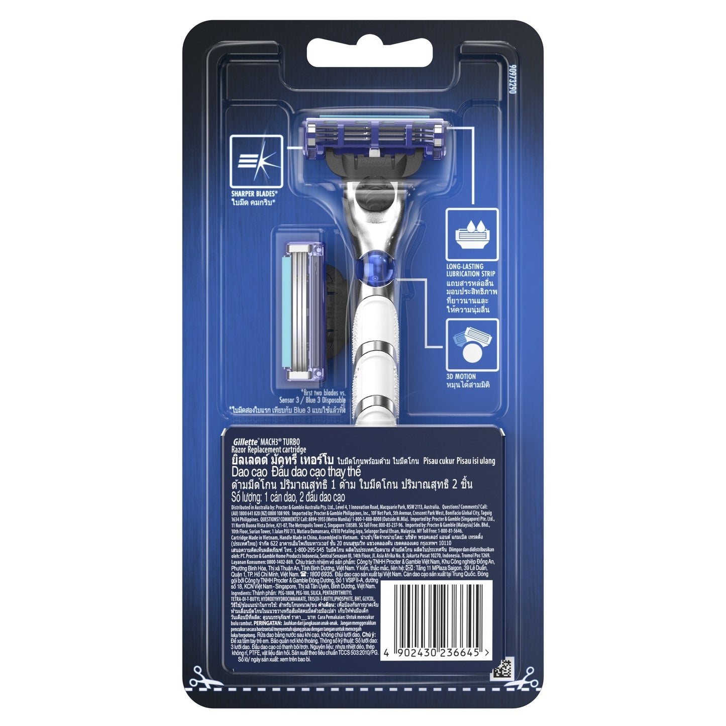 Gillette Mach 3 Turbo 3D Razor 2 Up - Cutprice Online