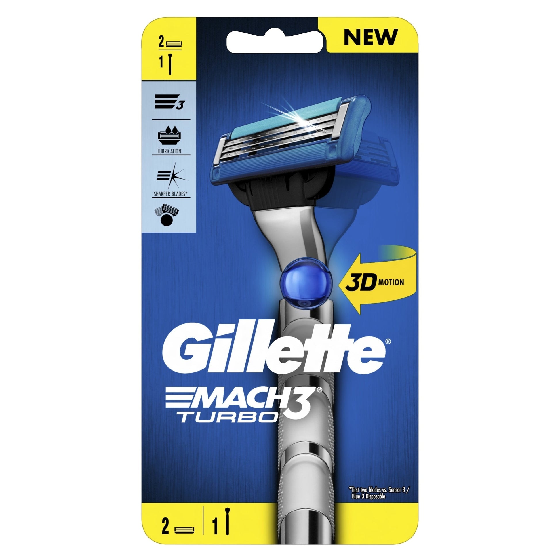 Gillette Mach 3 Turbo 3D Razor 2 Up - Cutprice Online