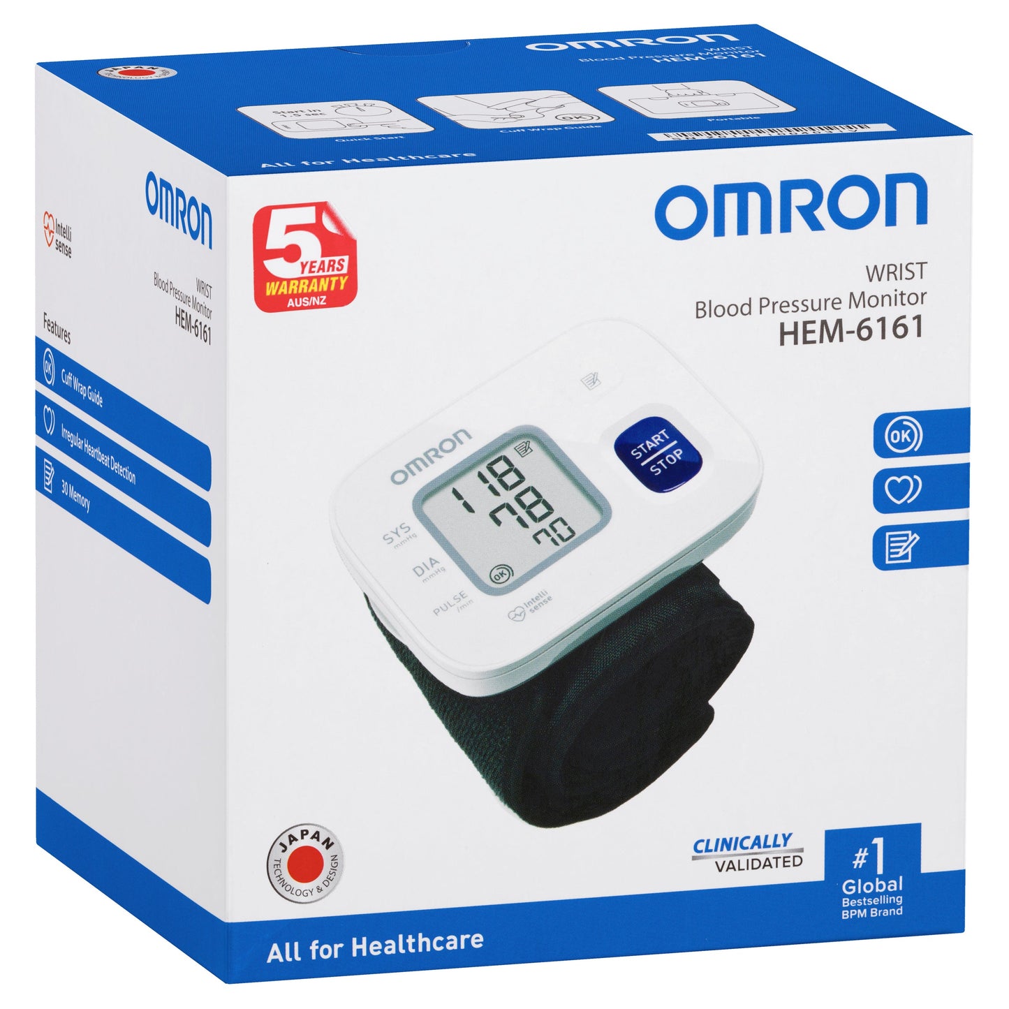 Omron Wrist Blood Pressure Monitor Basic HEM-6161 - Cutprice Online