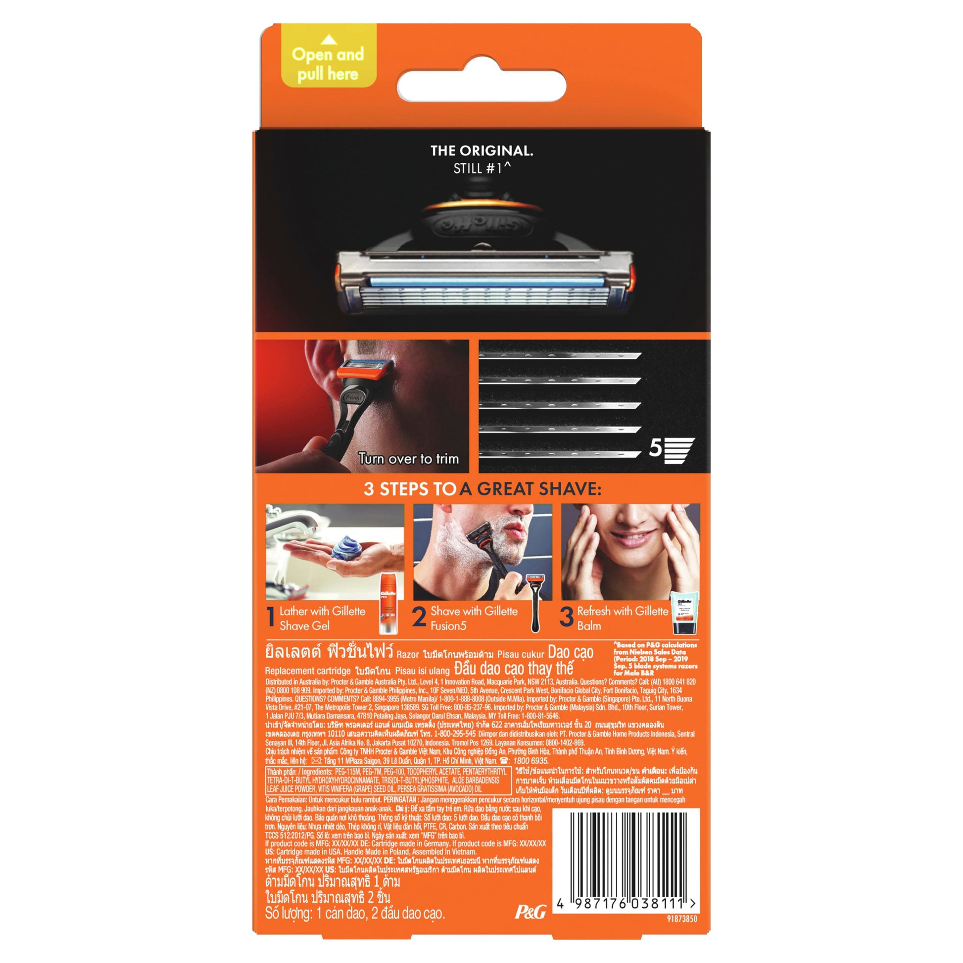 Gillette Fusion Manual Razor + 2 Blade Refills - Cutprice Online