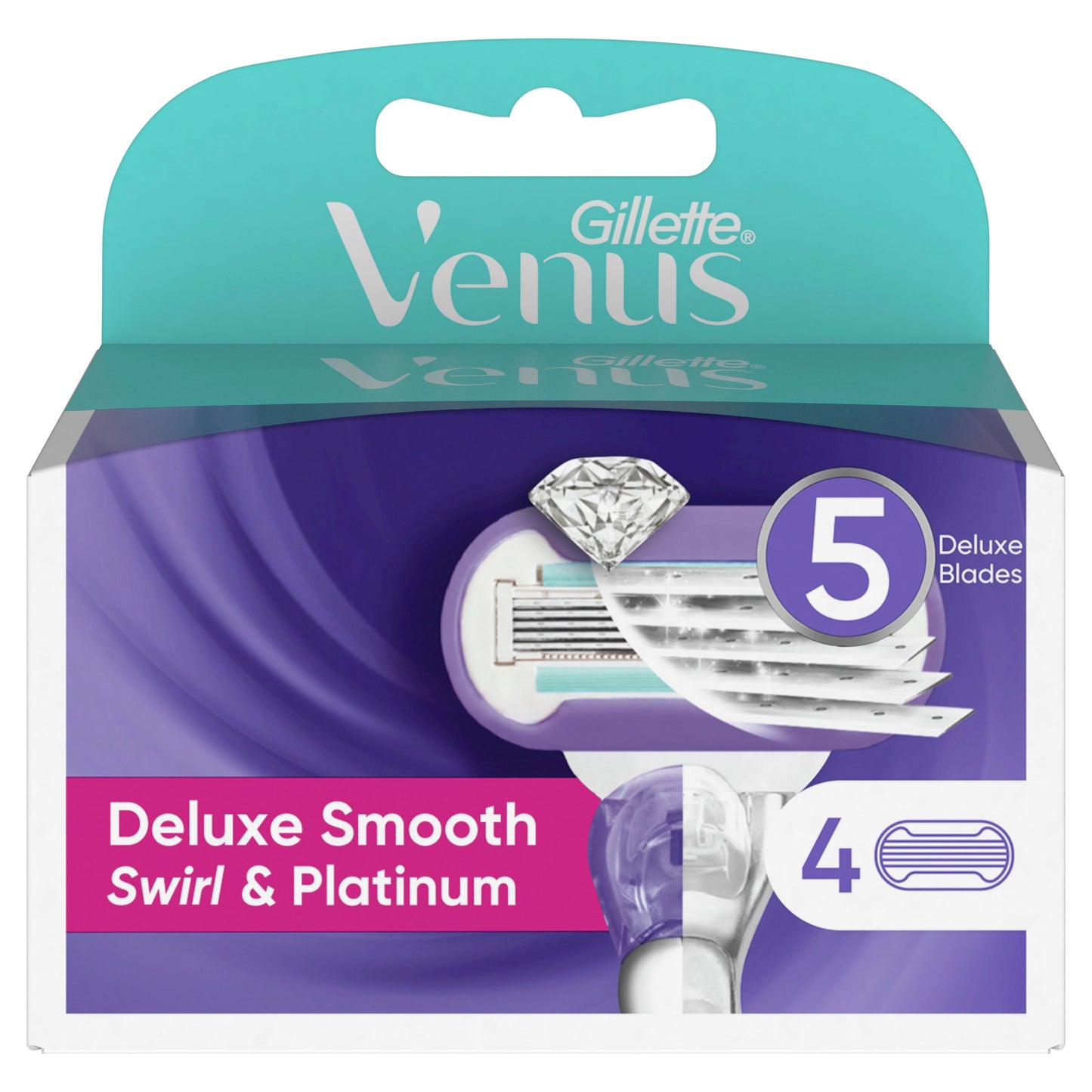 Gillette Venus Deluxe Smooth Swirl Blade Refills 4PK - Cutprice Online