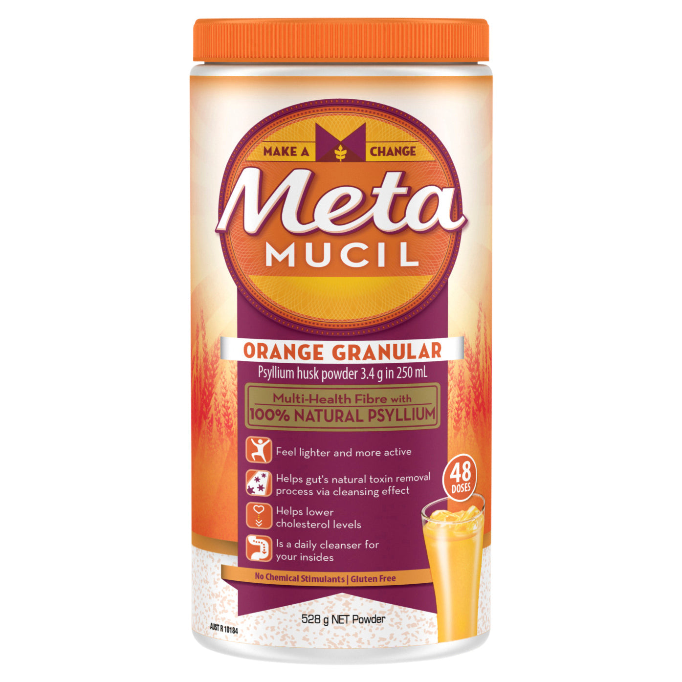 Metamucil Daily Fibre Supplement Orange Granular 48 Doses - Cutprice Online