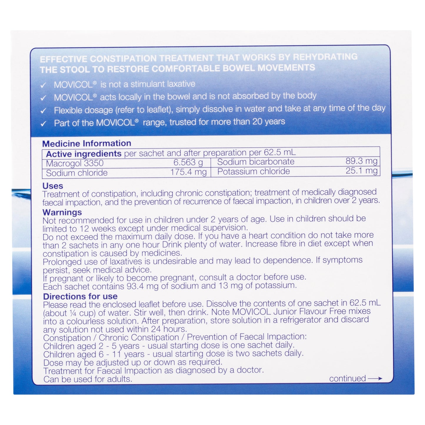 Movicol Junior Sachets 6.9g Flavour Free 30 - Cutprice Online