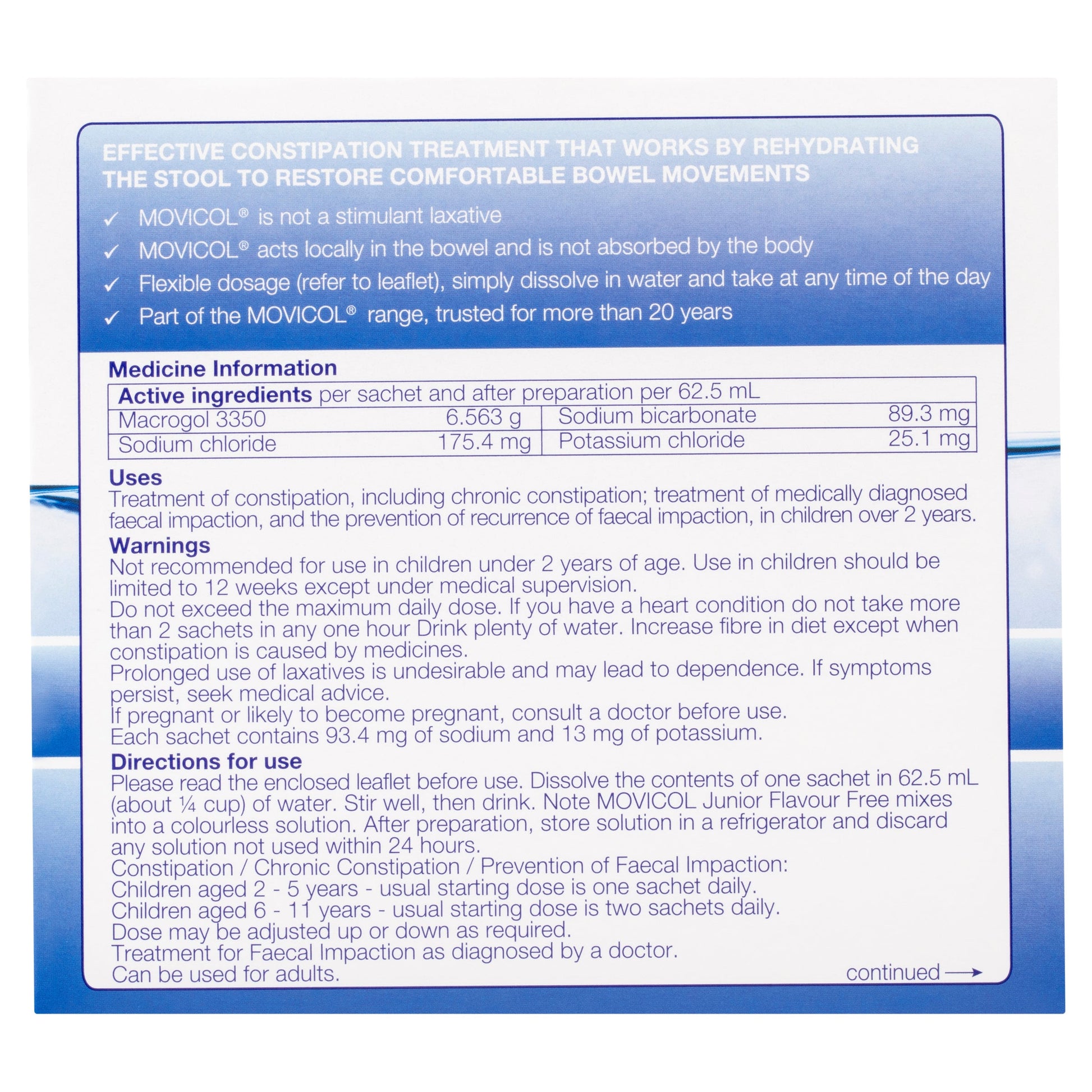 Movicol Junior Sachets 6.9g Flavour Free 30 - Cutprice Online