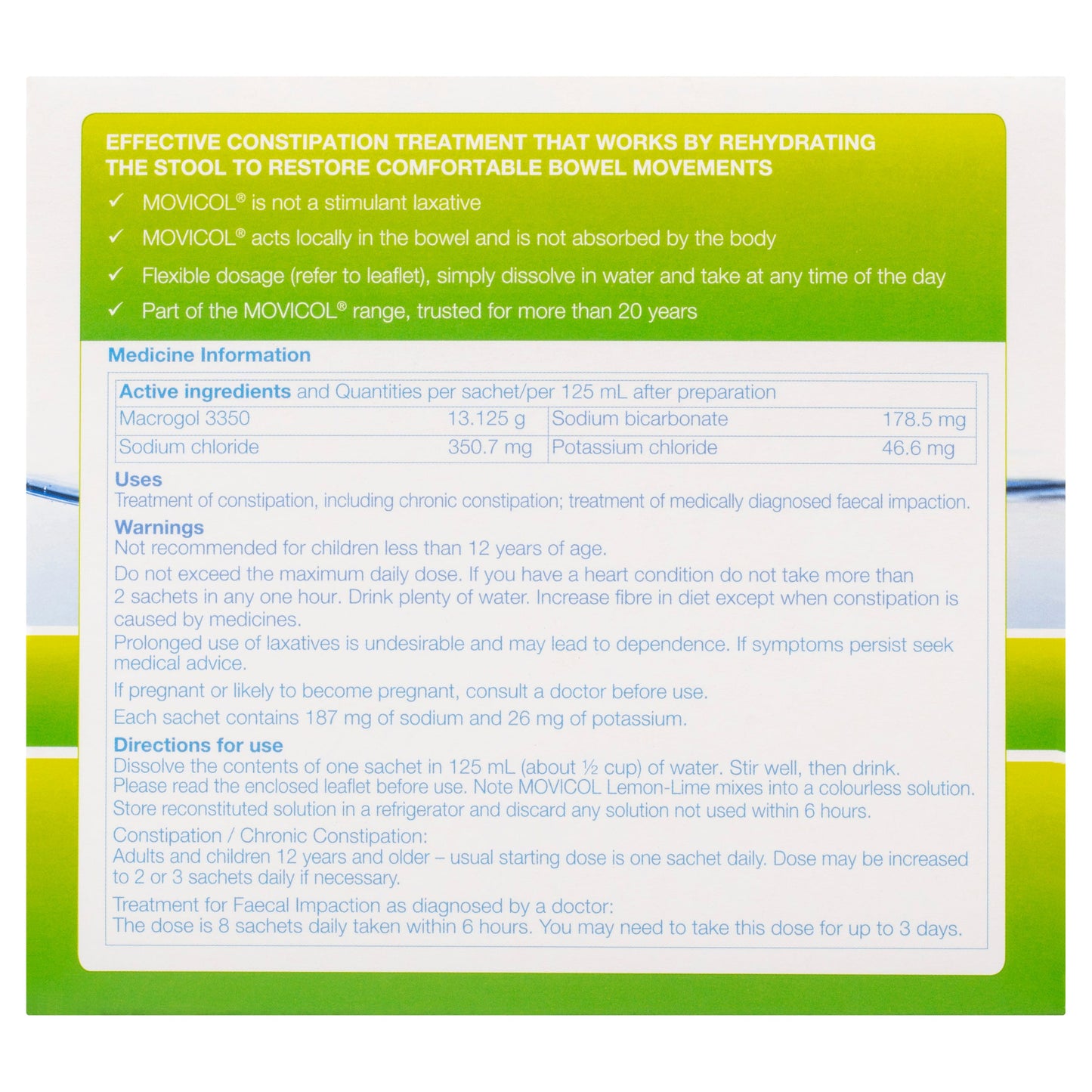 Movicol Powder Sachets 13g Lemon Lime 30 - Cutprice Online